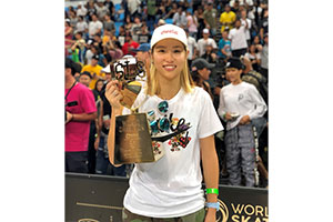 スケートボード西村碧莉選手 世界選手権『SLS WORLD CHAMPIONSHIP』優勝