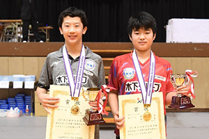 2022年全日本卓球選手権大会(カデットの部) で木下アカデミー所属 卓球・岡本翼選手／伊藤佑太選手ペアが男子ダブルスで初優勝、岡本翼選手が13歳以下男子シングルスで初優勝